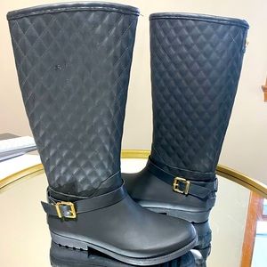 Women’s Black Guess Rain Boots Size 8